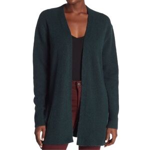 Madewell Cozy Walker Open Duster Cardigan Dark Forest Green Alpaca Merino Blend